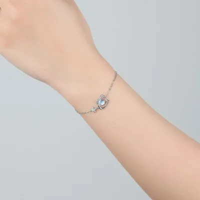 Lắc Tay Bạc Nữ đính đá CZ Tiểu Hành Tinh Planet LILI 718911 5