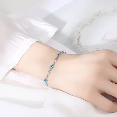 Lắc Tay Bạc Nữ đính đá CZ Tình Yêu Vô Cực Eunice LILI 637129 3