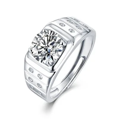 Nhẫn Bạc Nam đính Kim Cương Moissanite Alger LILI 442514 1