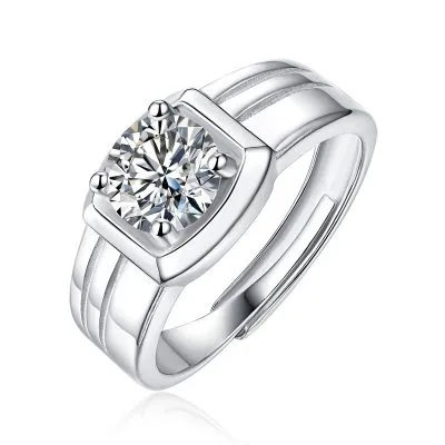 Nhẫn Bạc Nam đính Kim Cương Moissanite Alvar LILI 991867 5