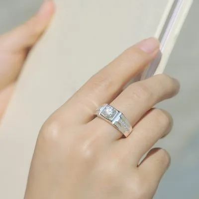 Nhẫn Bạc Nam đính Kim Cương Moissanite Fergal LILI 542484 5