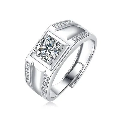 Nhẫn Bạc Nam đính Kim Cương Moissanite Meredith LILI 666882 1