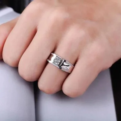 Nhẫn Bạc Nam đính Kim Cương Moissanite Meredith LILI 666882 4