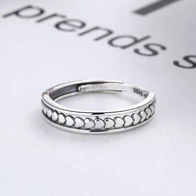 Nhẫn Bạc Nữ Dạng Chuỗi Hình Trái Tim Sweetie LILI 513275 1