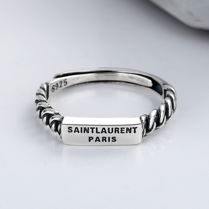 Nhẫn Bạc Nữ Dạng Chuỗi Xoắn Saint Laurent Paris LILI 789964 2