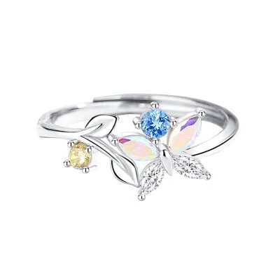 Nhẫn Bạc Nữ đính đá CZ Hoa Bướm LILI 661591 4