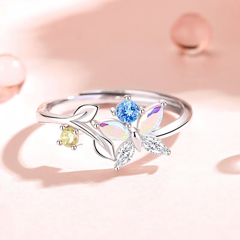Nhẫn Bạc Nữ đính đá CZ Hoa Bướm LILI 661591 5