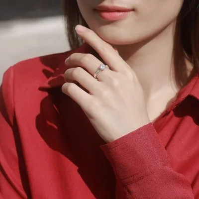 Nhẫn Bạc Nữ đính Kim Cương Moissanite Griselda LILI 338466 4