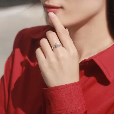Nhẫn Bạc Nữ đính Kim Cương Moissanite Iphigenia LILI 796128 4