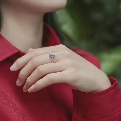 Nhẫn Bạc Nữ đính Kim Cương Moissanite Hình Trái Tim Bernice LILI 944677 4