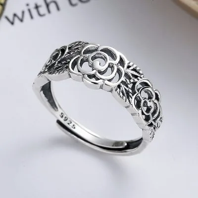 Nhẫn Bạc Nữ Hình Bông Hoa Hồng Rose LILI 322526 1