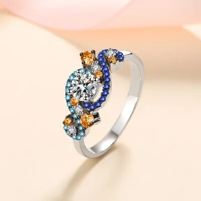Nhẫn Bạc Nữ Mạ Bạch Kim đính đá Moissanite Giselle LILI 742194 2