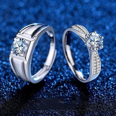 Nhẫn Cặp đôi Bạc đính Kim Cương Moissanite Beloved LILI 352375 1