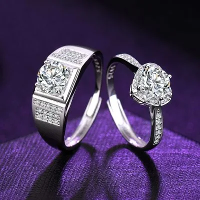 Nhẫn Cặp đôi Bạc đính Kim Cương Moissanite Kerenza LILI 913139 1