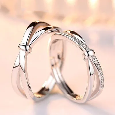 Nhẫn đôi Bạc Cặp đôi Tình Yêu đính đá CZ Miranda LILI 481952 2