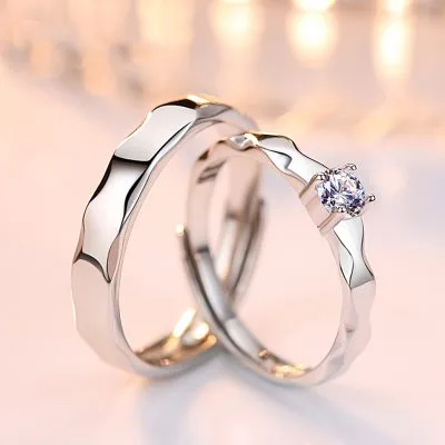 Nhẫn đôi Bạc Cặp đôi Tình Yêu đính đá CZ Patrick LILI 125576 2