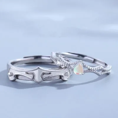 Nhẫn đôi Bạc đính đá CZ Hiệp Sĩ Và Công Chúa Mirabel LILI 651719 1