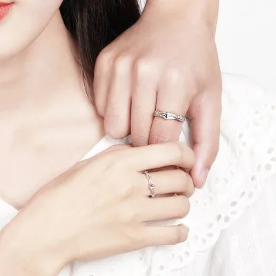 Nhẫn đôi Bạc đính đá CZ Hiệp Sĩ Và Công Chúa Mirabel LILI 651719 5