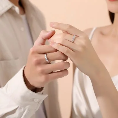 Nhẫn đôi Bạc đính đá CZ Hình Cây Lúa Glenda LILI 142883 3