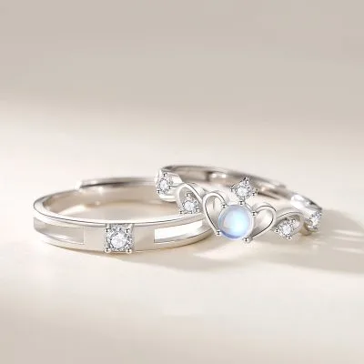 Nhẫn đôi Bạc đính đá CZ Tình Yêu Felicity LILI 758783 1