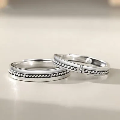 Nhẫn đôi Bạc đính đá CZ Tình Yêu Genevieve LILI 435779 1
