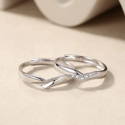 Nhẫn đôi Bạc đính đá CZ Tình Yêu Gwyneth LILI 111783 1