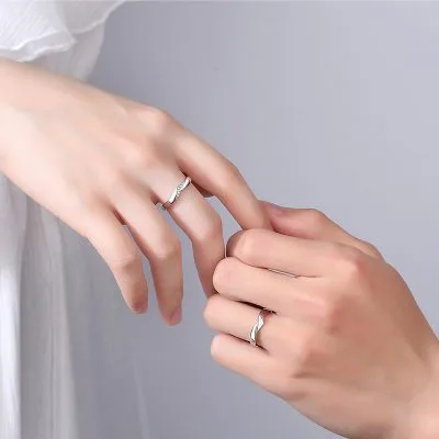 Nhẫn đôi Bạc đính đá CZ Tình Yêu Gwyneth LILI 111783 2