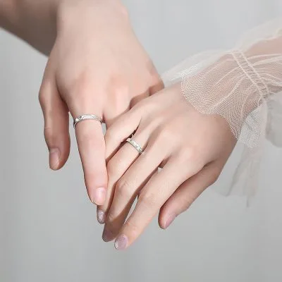 Nhẫn đôi Bạc Trơn Sông Và Núi Helga LILI 762397 3