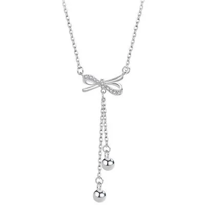Vòng Cổ Bạc Nữ đính đá CZ Hình Chiếc Nơ Xinh Xắn LILI 613641 7