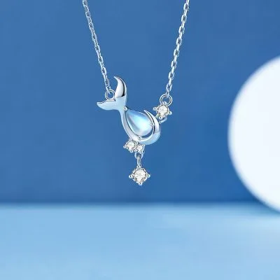 Vòng Cổ Bạc Nữ đính đá CZ Hình Chú Cá Voi LILI 589819 1