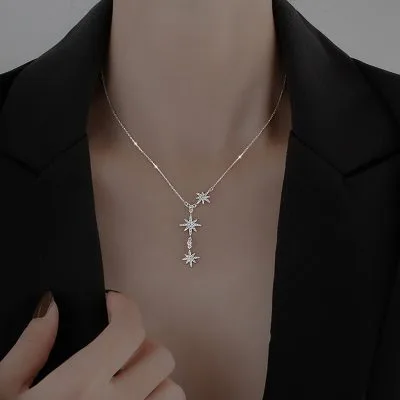 Vòng Cổ Bạc Nữ đính đá CZ Hình Ngôi Sao Băng LILI 444145 6