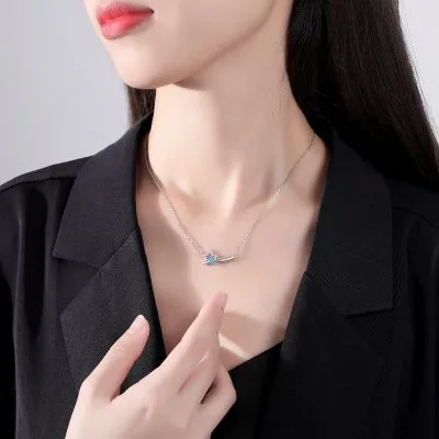 Vòng Cổ Bạc Nữ đính đá CZ Hình Ngôi Sao Băng LILI 477736 1
