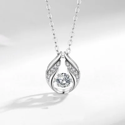 Vòng Cổ Bạc Nữ đính đá CZ Hình Trái Tim Cách điệu Letitia LILI 516561 1