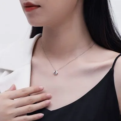 Vòng Cổ Bạc Nữ đính đá CZ Hình Trái Tim Cách điệu Letitia LILI 516561 4