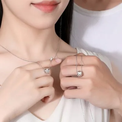 Vòng Cổ đôi Bạc đính đá CZ Ladonna LILI 359988 2