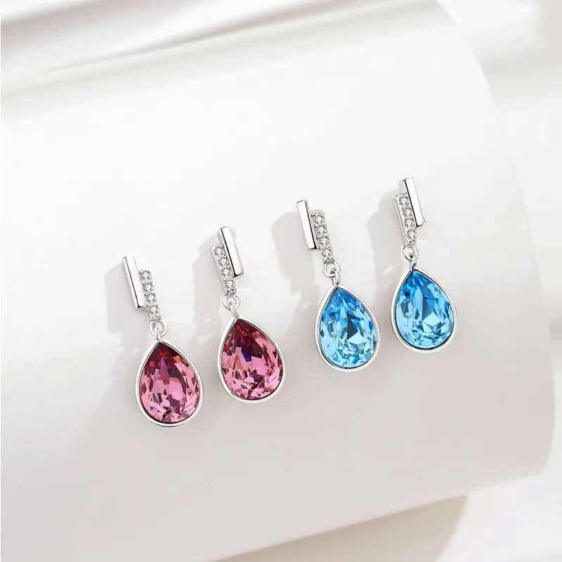 Bông Tai Bạc Nữ đính đá CZ Hình Giọi Nước Calliope LILI 647385 1