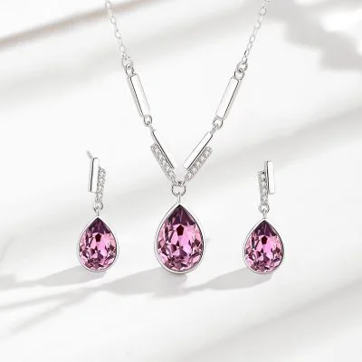 Bông Tai Bạc Nữ đính đá CZ Hình Giọi Nước Calliope LILI 647385 2