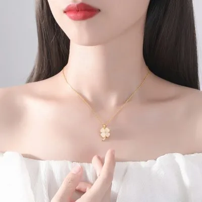Dây Chuyền Bạc Nữ đính đá CZ Cỏ 4 Lá May Mắn Kiera LILI 745519 3