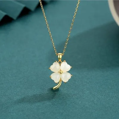 Dây Chuyền Bạc Nữ đính đá CZ Cỏ 4 Lá May Mắn Kiera LILI 745519 5