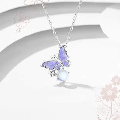 Dây Chuyền Bạc Nữ đính đá CZ Hình Hồ điệp Vivian LILI 981476 1
