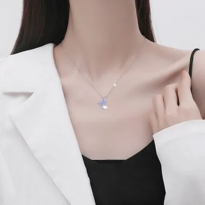 Dây Chuyền Bạc Nữ đính đá CZ Hình Hồ điệp Vivian LILI 981476 2
