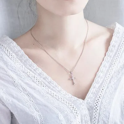Dây Chuyền Bạc Nữ đính đá CZ Hình Thánh Giá Chữ Thập LILI 694369 3