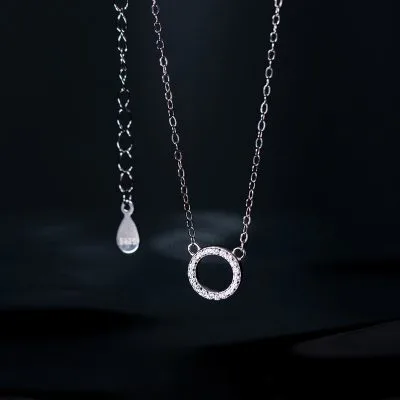 Dây Chuyền Bạc Nữ đính đá CZ Hình Tròn Cách điệu Dalziel LILI 133849 3