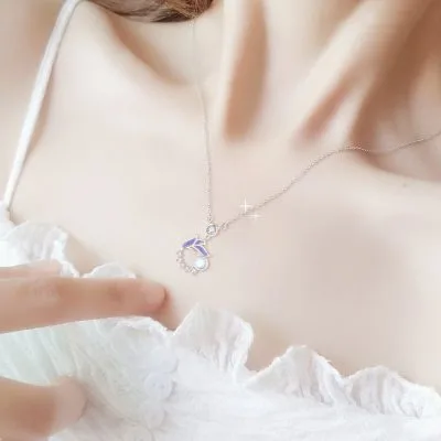 Dây Chuyền Bạc Nữ đính Pha Lê Aurora Hình Cá Tiên Louisa LILI 327486 2