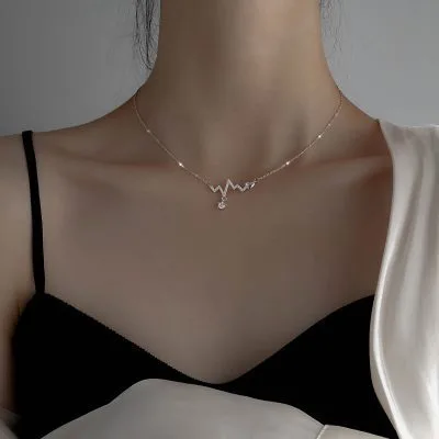 Dây Chuyền Bạc Nữ Mạ Vàng đính đá CZ Nhịp Tim LILI 293746 33