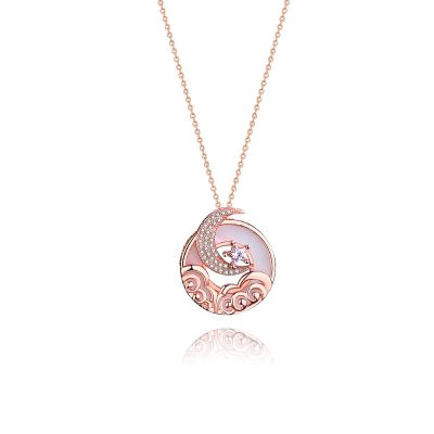 Dây Chuyền Cặp đôi Bạc đính đá Cubic Zirconia Hình Mặt Trăng Và Mặt Trời LILI 972775 8