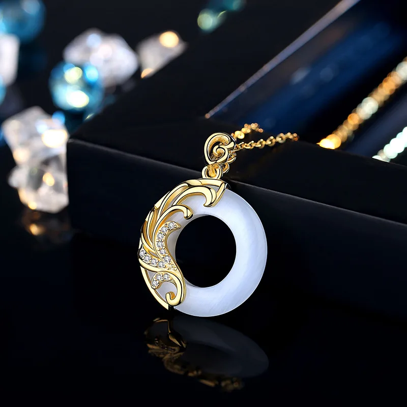 Dây Chuyền đôi Bạc đính đá Opal Obsidian Thiên Thần ác Quỷ LILI 979263 3