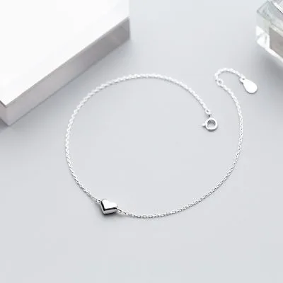Lắc Chân Bạc Nữ Dạng Chuỗi Mảnh Hình Trái Tim Kitten LILI 442423 1