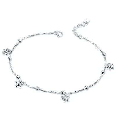 Lắc Chân Bạc Nữ Dạng Chuỗi Vuông Hồ điệp Verity LILI 189367 4