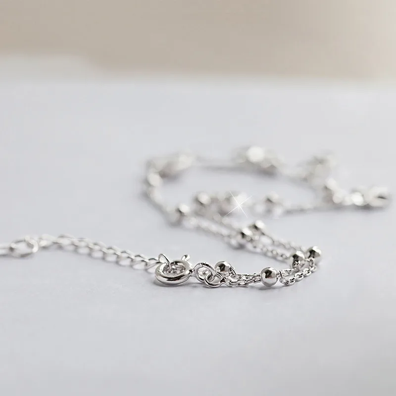 Lắc Chân Bạc Nữ đính đá CZ Hình Cỏ 4 Lá Mildred LILI 763298 5